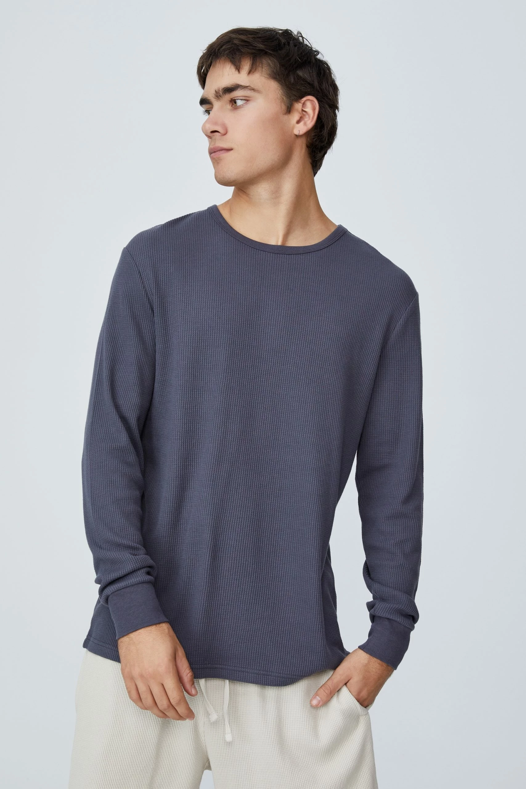 Cotton On Men Waffle Long Sleeve T-Shirt