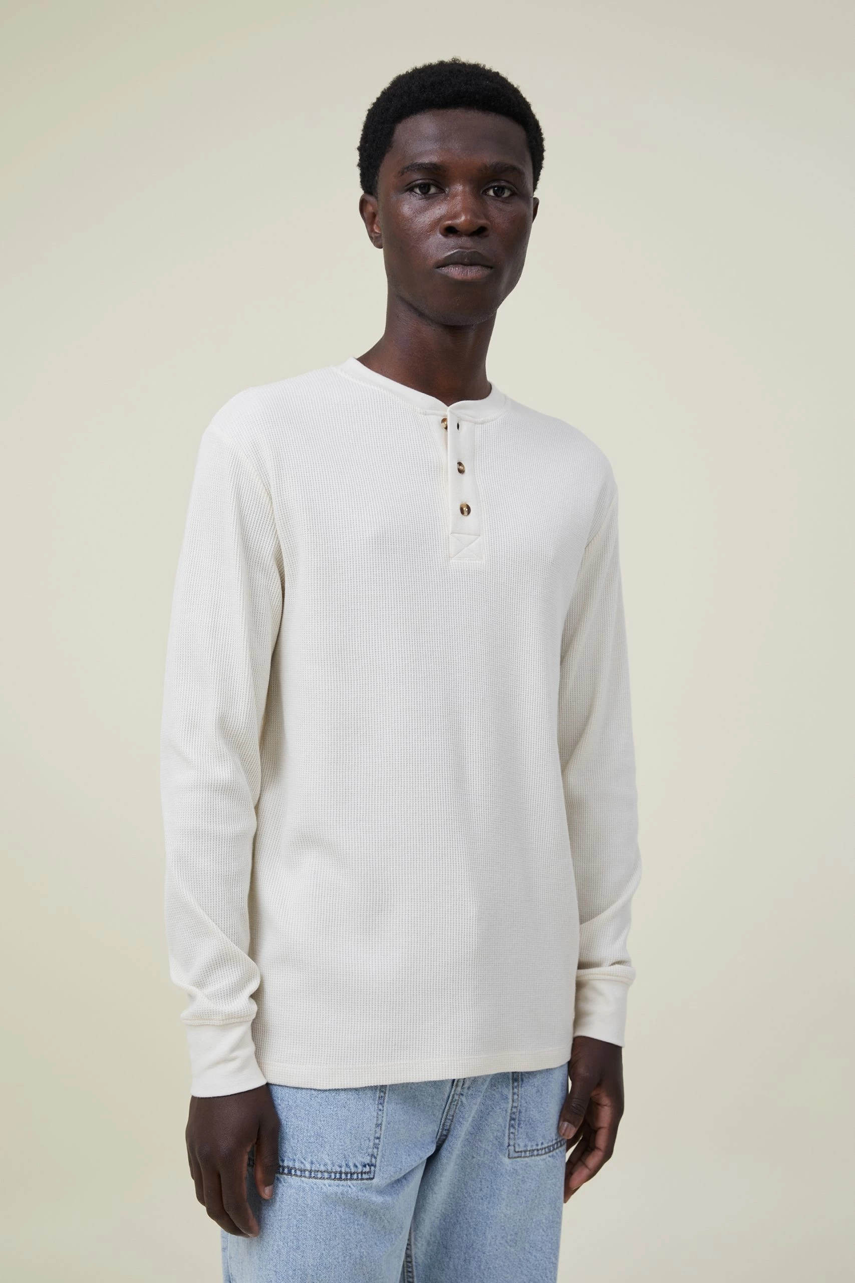 Cotton On Men Textured Long Sleeve Tshirt