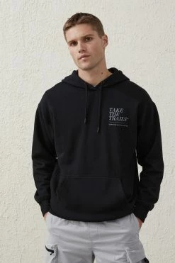 Cotton On Men Active Graphic Hooded Fleece