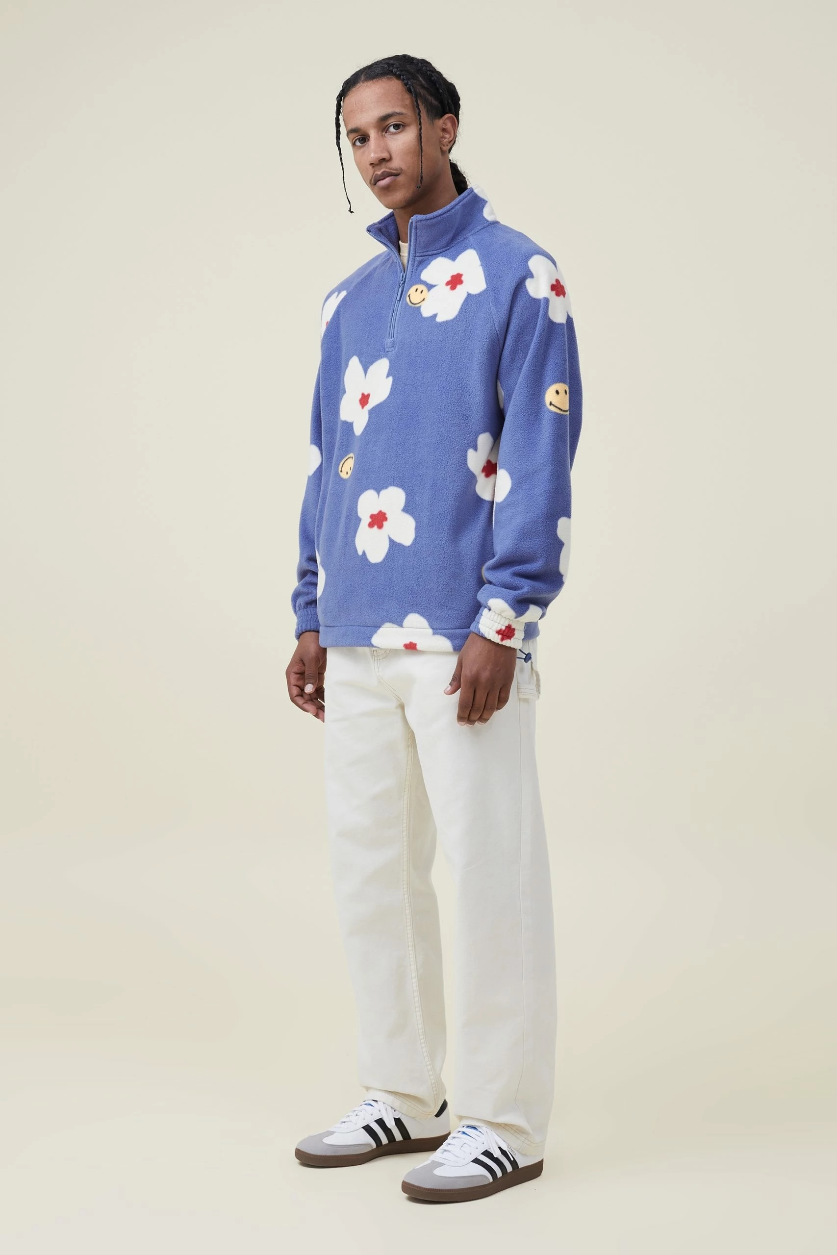 Cotton On Men Smiley Polar Fleece Quarter Zip - Image 2