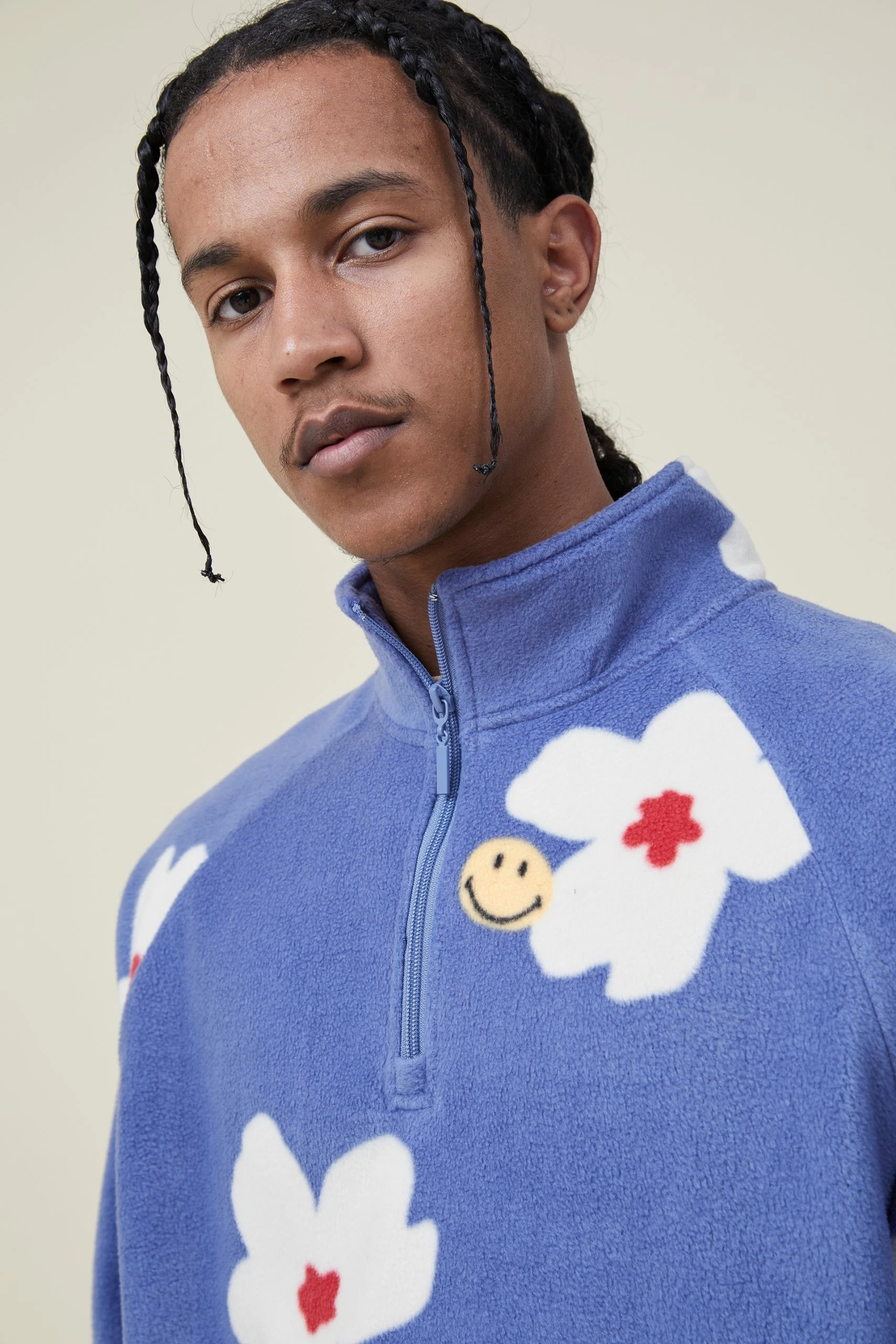 Cotton On Men Smiley Polar Fleece Quarter Zip - Image 4