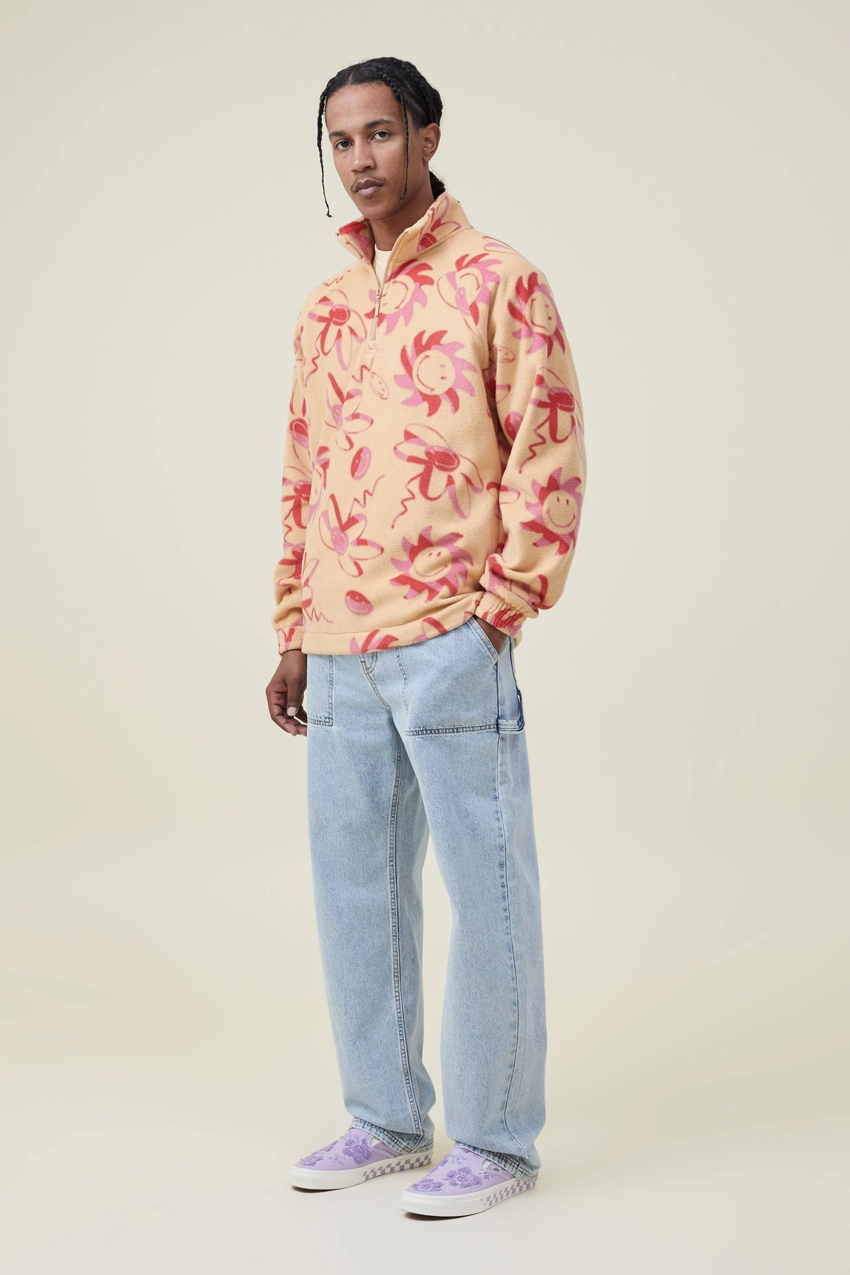 Cotton On Men Smiley Polar Fleece Quarter Zip - Image 2